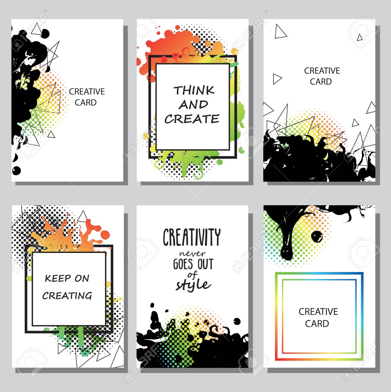 printable collection of creative freehand cards hand drawn textures