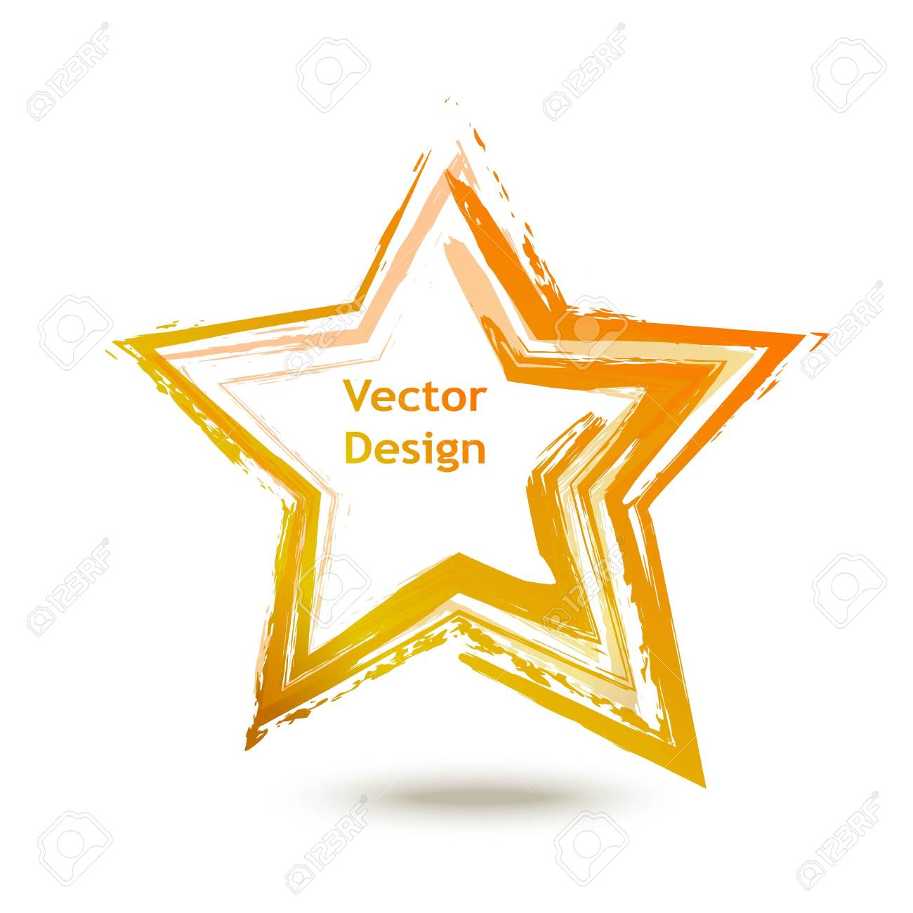 Hand Drawn Shape Of Star Creative Artistic Logo Branding Label