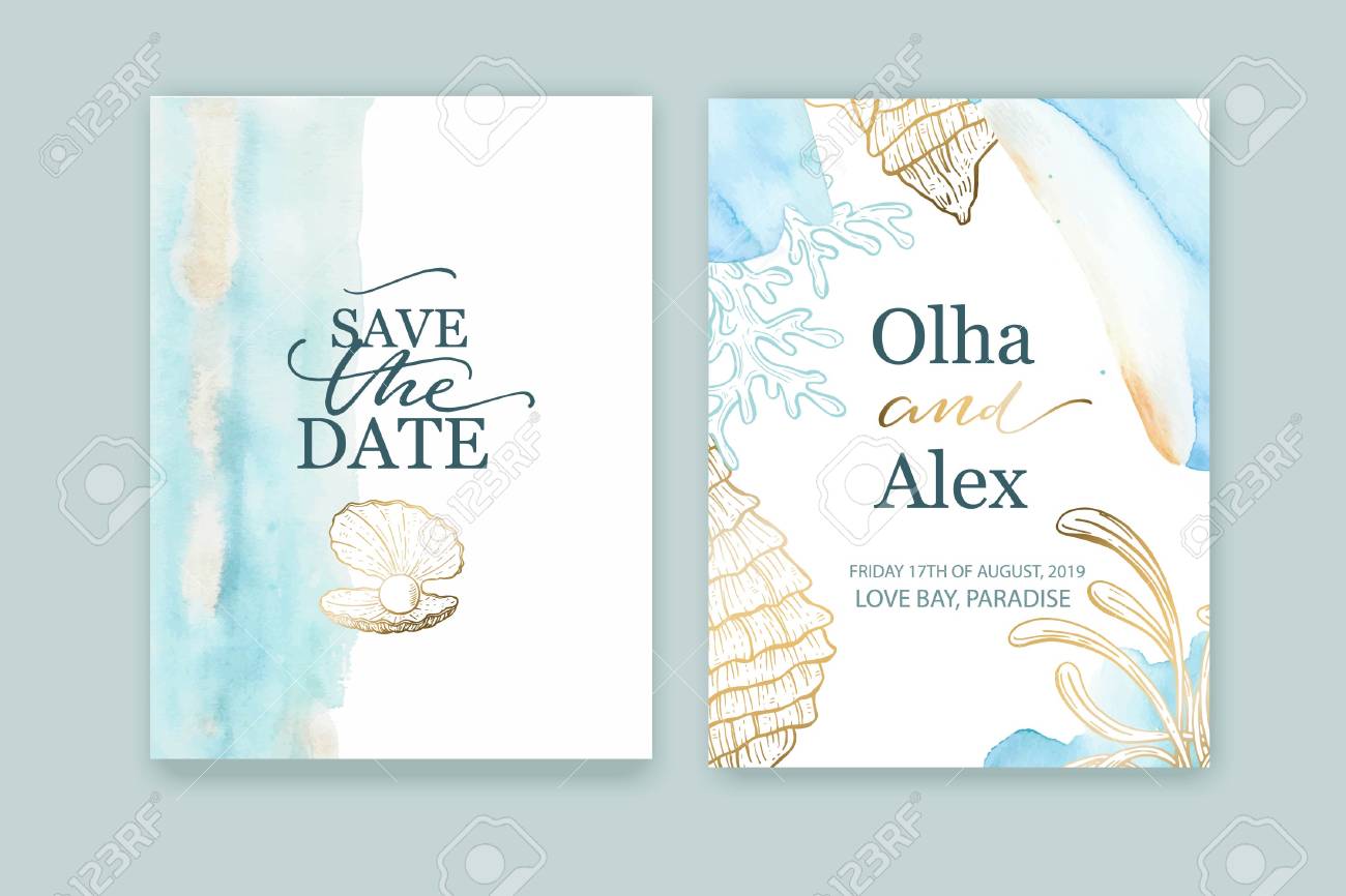 Sea Style Wedding Invitation -  Sweden