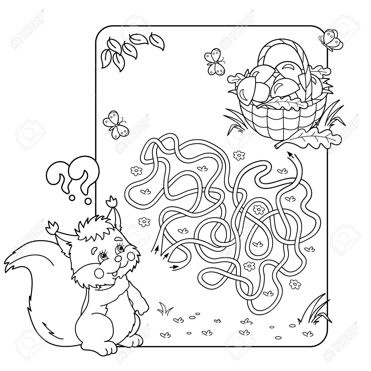 幼児の教育迷路や迷宮ゲームの漫画ベクトルの例 パズル もつれた道 キノコのバスケットを持つページ概要のリスの着色 子供のための塗り絵 のイラスト素材 ベクタ Image 幼児の教育迷路や迷宮ゲームの漫画ベクトルの例 パズル もつれた道 キノコのバスケットを持つページ概要のリスの着色 子供のための塗り絵 のイラスト素材 ベクタ Image