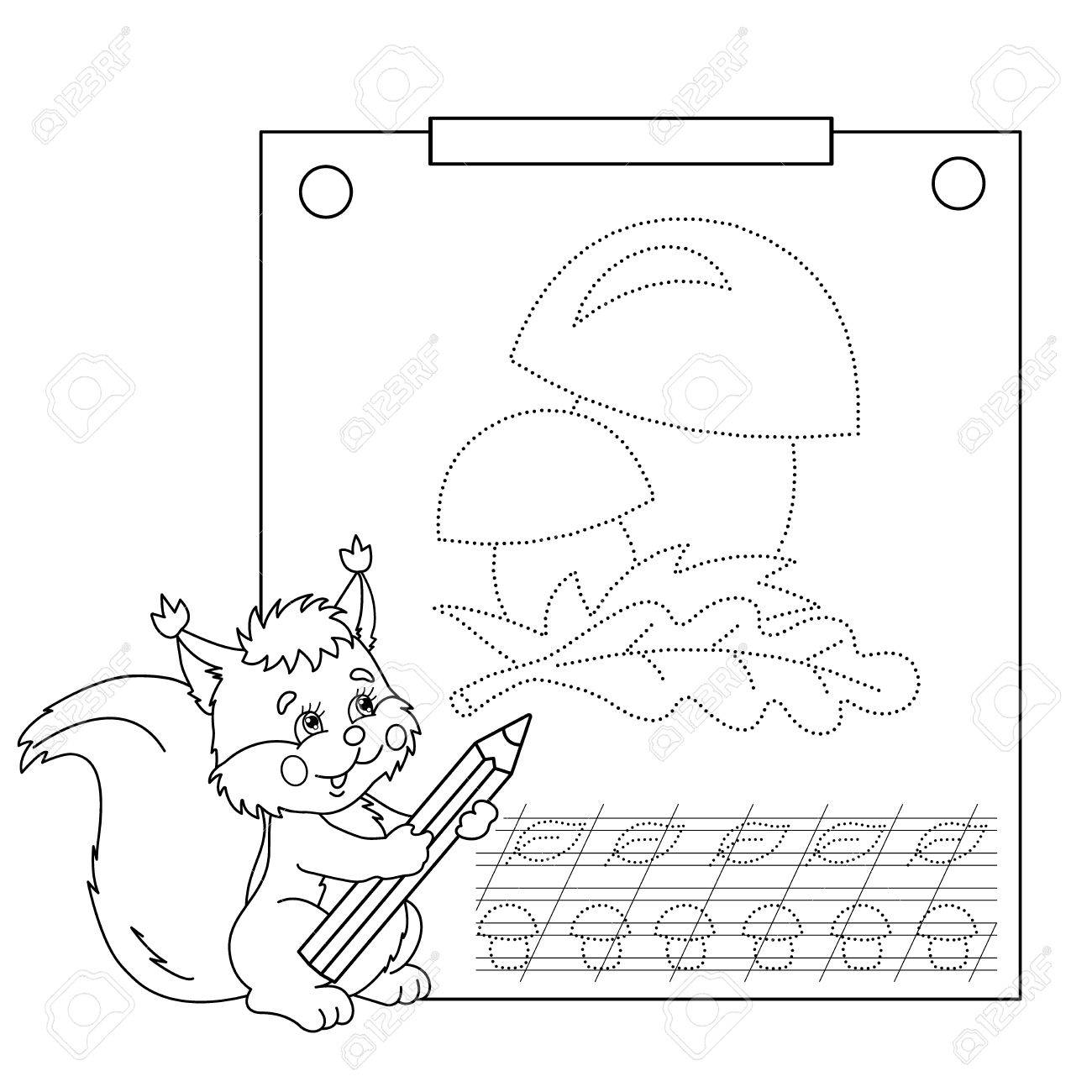 Verbinden Sie Die Punkte Bild Und Malvorlagen Tracing Arbeitsblatt Puzzle Fur Kinder Cartoon Pilze Coloring Seite Umriss Eichhornchen Mit Bleistift Malbuch Fur Kinder Lizenzfrei Nutzbare Vektorgrafiken Clip Arts Illustrationen Image