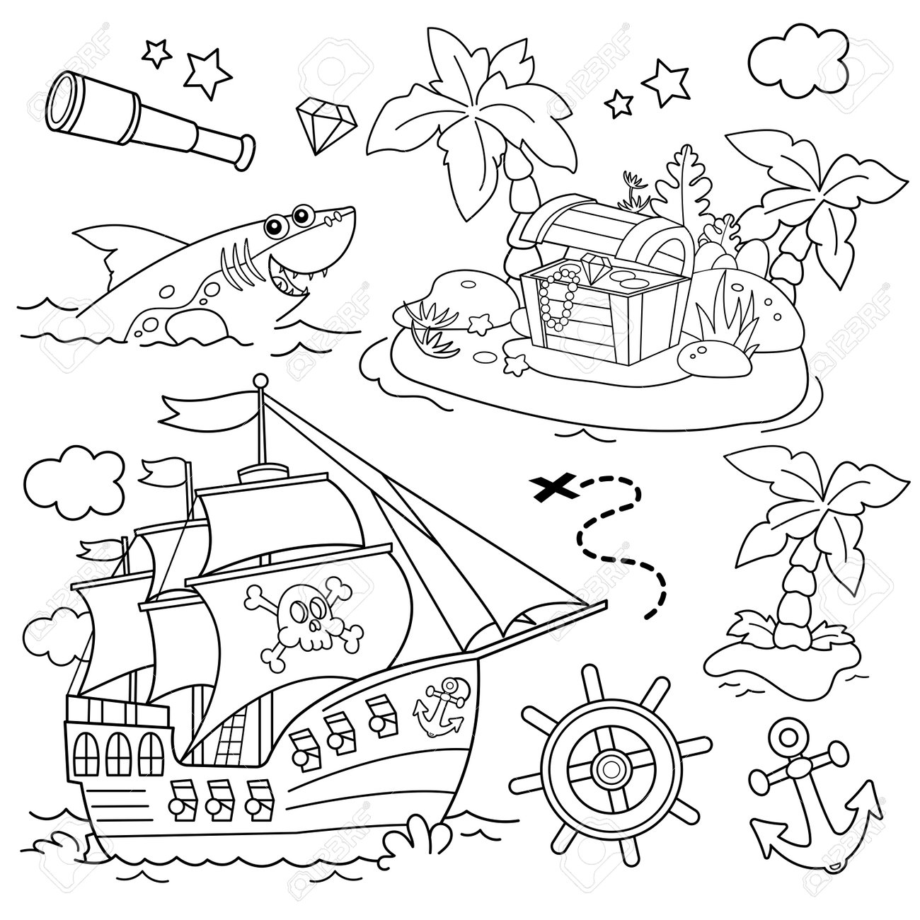 pirata dos desenhos animados | desenhos para colorir para imprimir grátis, image size:1300x1300