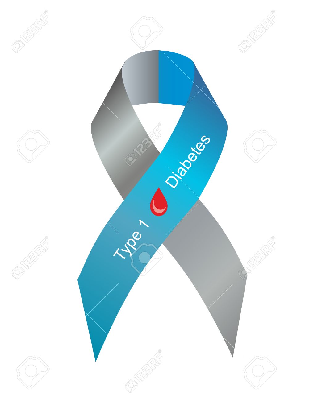 imágenes de cinta de conciencia de diabetes tipo 1