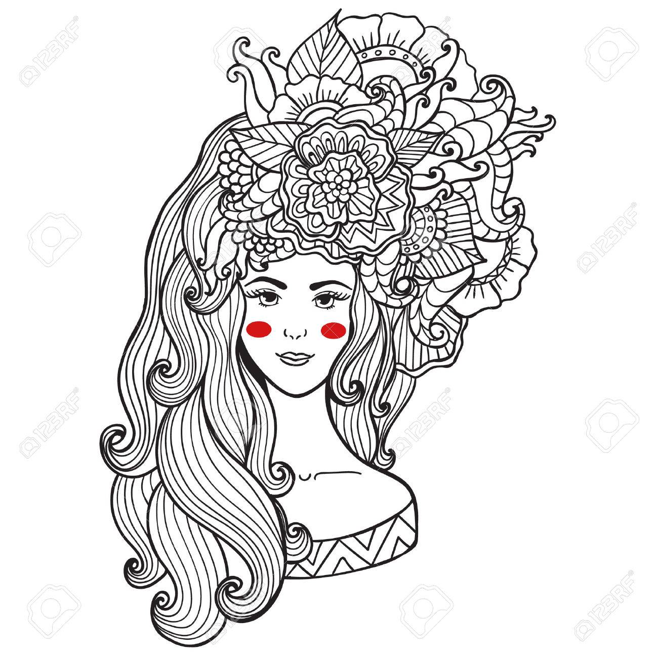Vector illustration de la beauté de la carte et de la mode Fille avec des