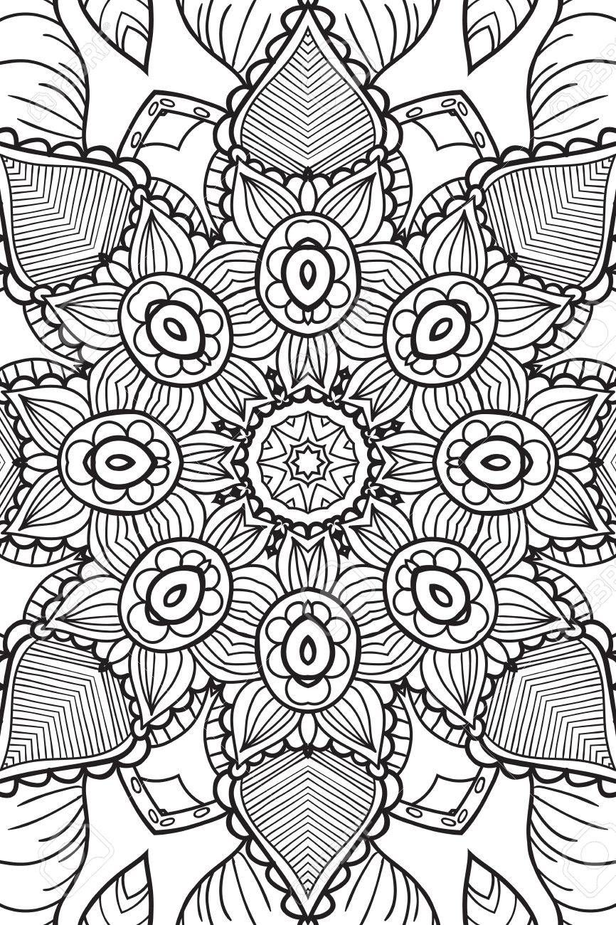 good sfondo mandala ornamento rotondo libro da colorare per gli adulti modello orientale