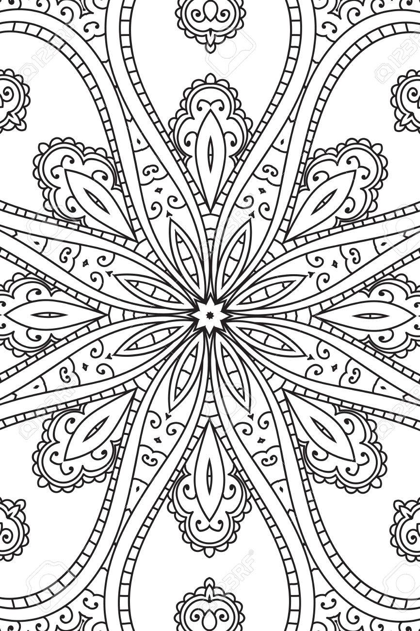 Download Mandala Background Round Ornament Coloring Book For Adults Royalty Free Cliparts Vectors And Stock Illustration Image 63115647