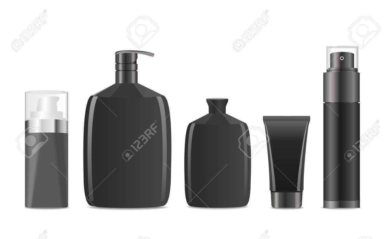 Collection of blank black men cosmetic tubes. Vector illustration - 46775222 Collection of blank black men cosmetic tubes. Vector illustration - 46775222