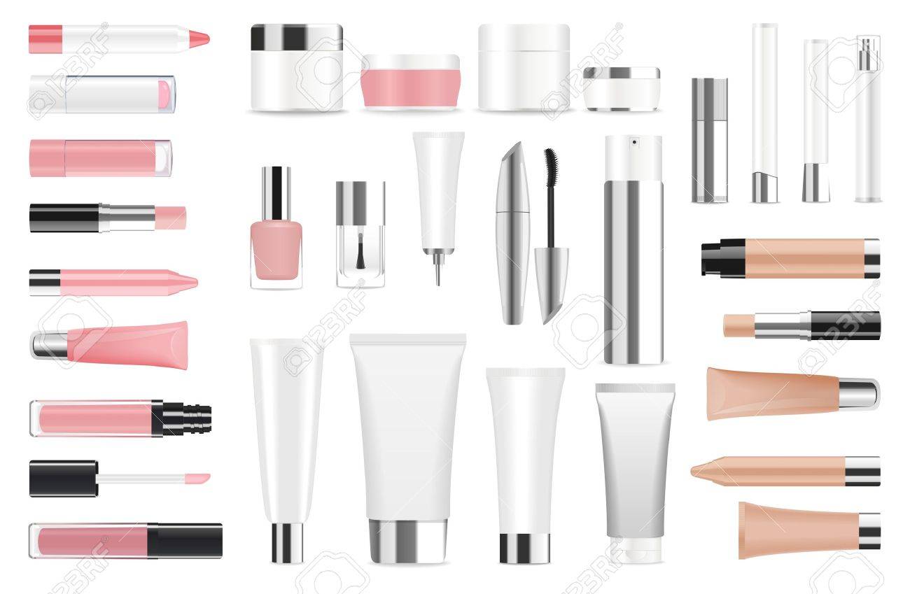 Super big set of detailed cosmetic tubes isolated on white. Place for your text. Vector - 50772618 Super big set of detailed cosmetic tubes isolated on white. Place for your text. Vector - 50772618