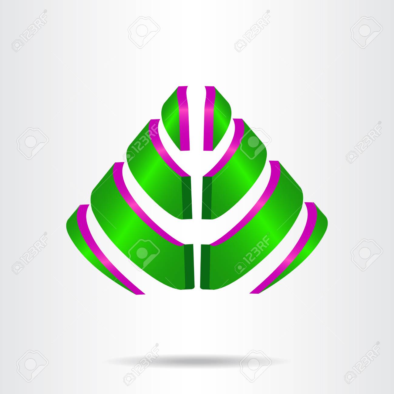 abstract vector sign in cones shape logo for business media