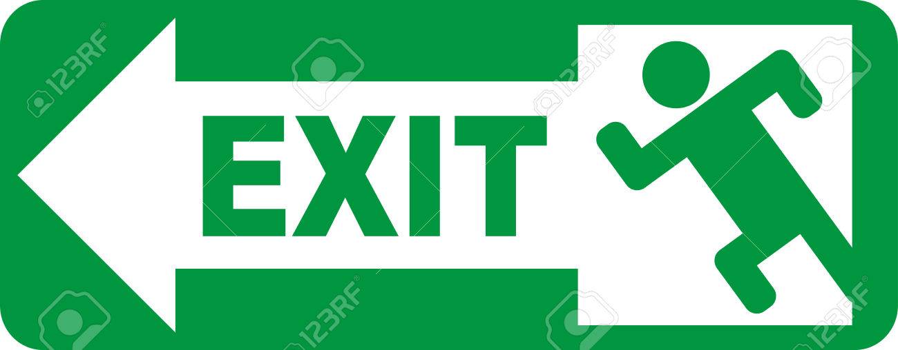 emergency exit sign vector illustration royalty free cliparts
