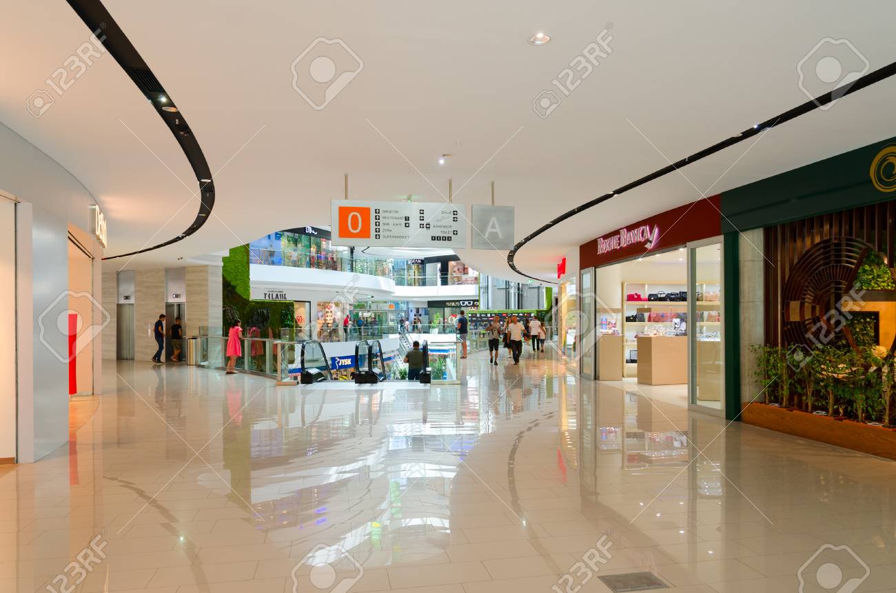 TIRANA, ALBANIA SEPTEMBER 6, 2017: Unknown people visit modern.. TIRANA, ALBANIA SEPTEMBER 6, 2017: Unknown people visit modern..