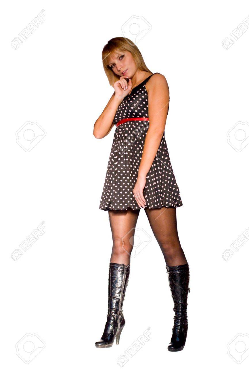 dress and high boots