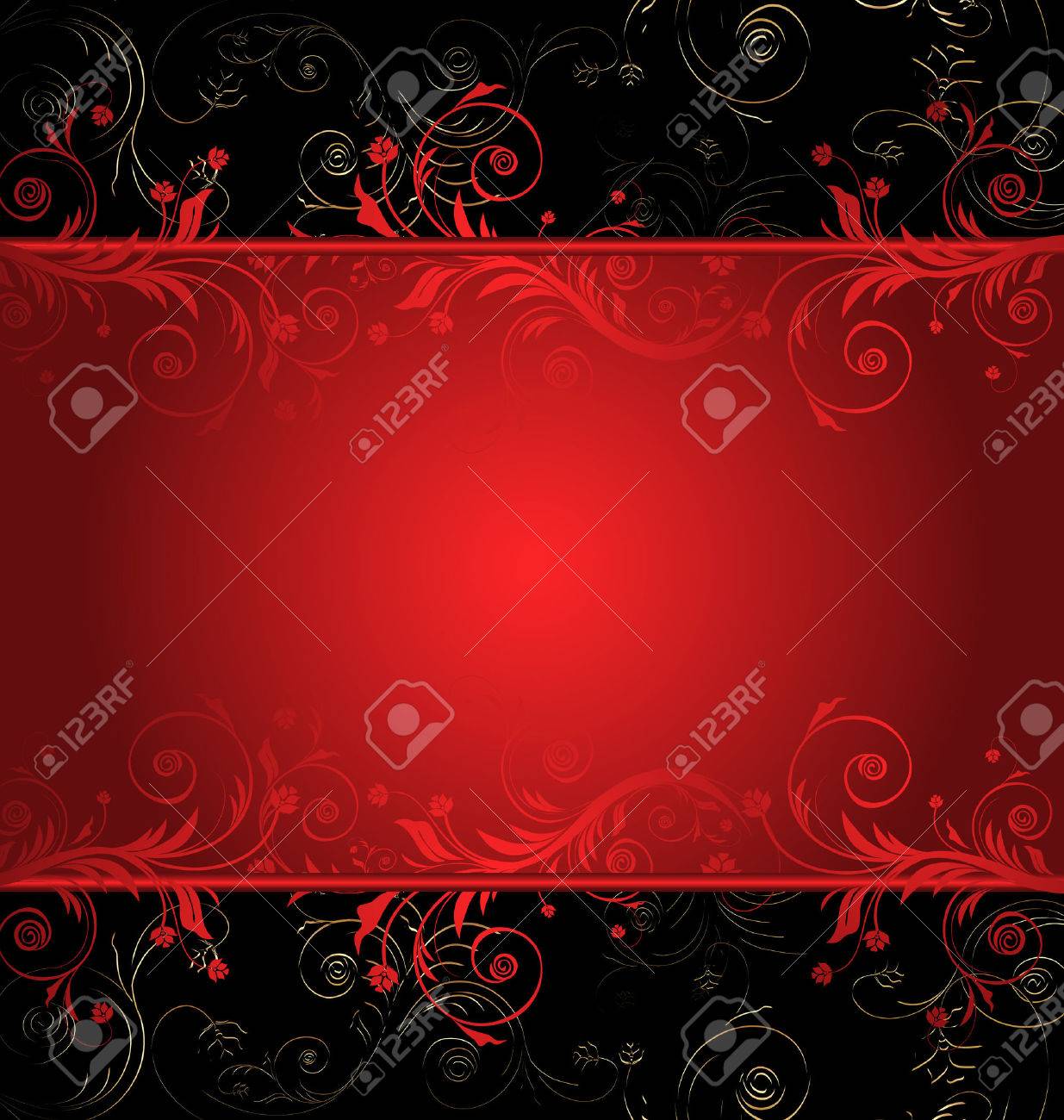 black and red floral