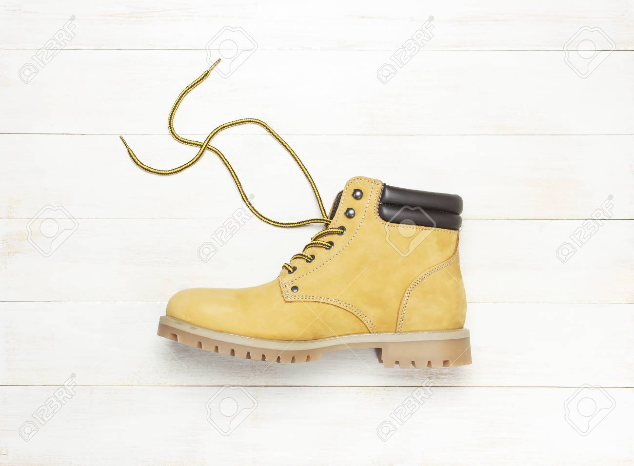 yellow flat boots
