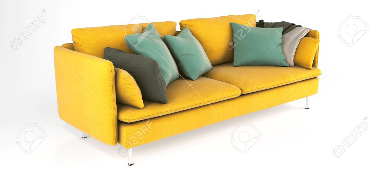 cushions for yellow sofa