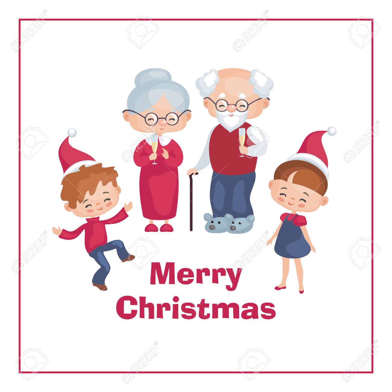 Grand-Mère et Grand-Père Carte de Noël
