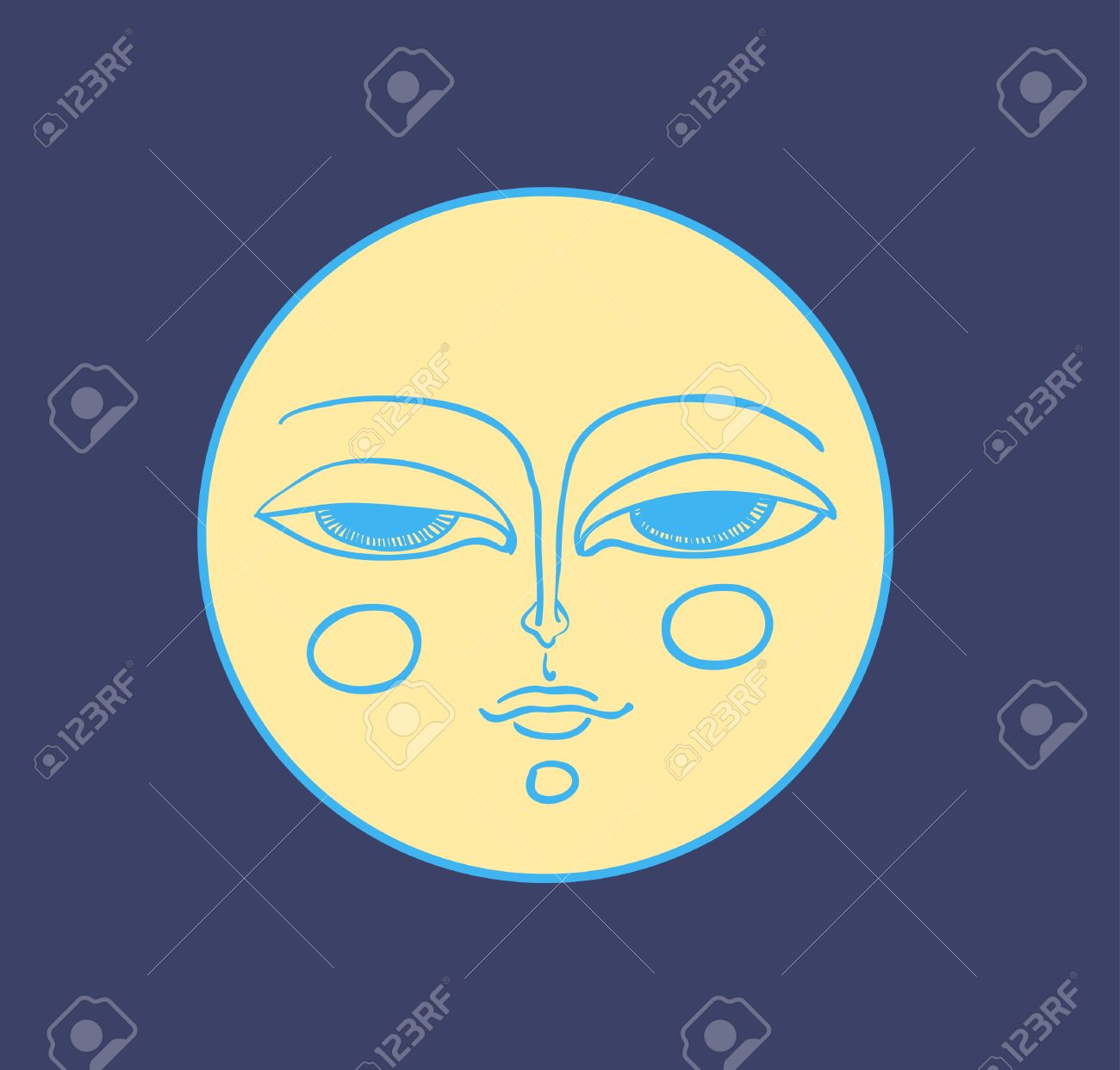 Moon Face Royalty Free Cliparts Vectors And Stock Illustration Image