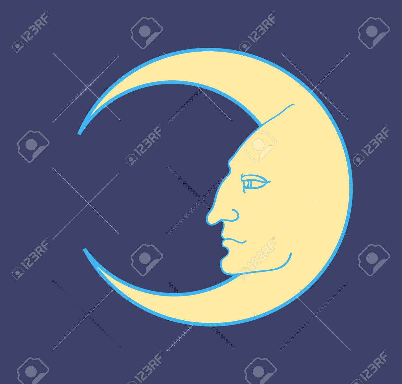 満月様顔貌のイラスト素材 ベクタ Image