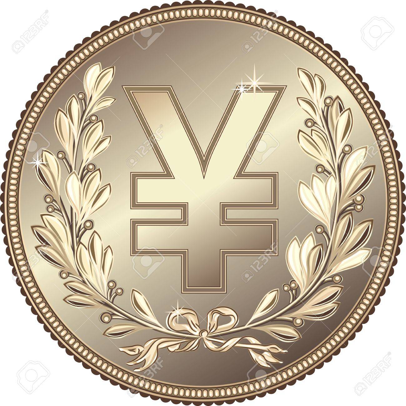 월계관 실버 돈 위안 엔 동전 로열티 무료 사진, 그림, 이미지 그리고 스톡포토그래피. Image 13993075