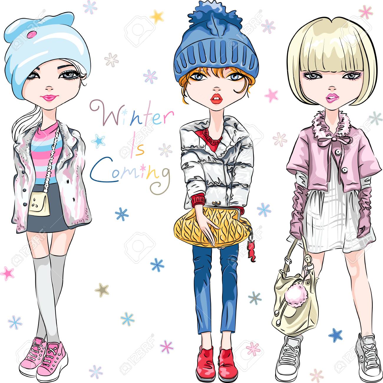 冬服 スニーカー ジャケット バッグ付き帽子で美しいファッション