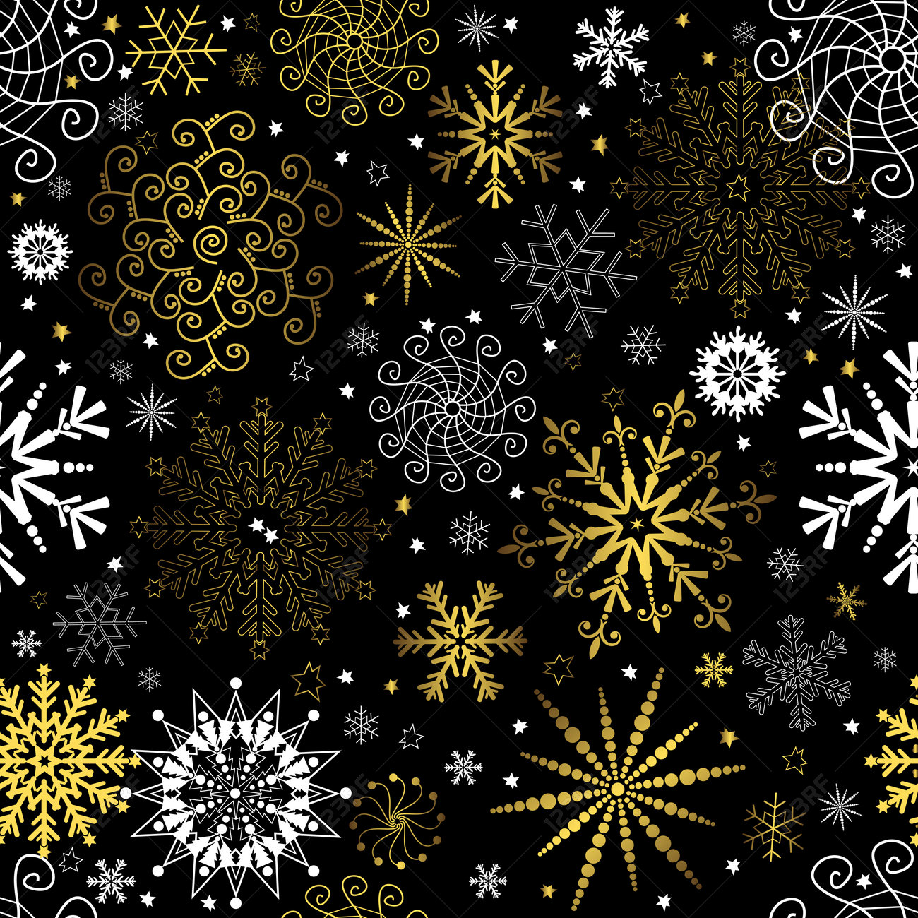 Seamless Black Christmas Wallpaper With White And Golden Seamless Black Christmas Wallpaper With White And Golden