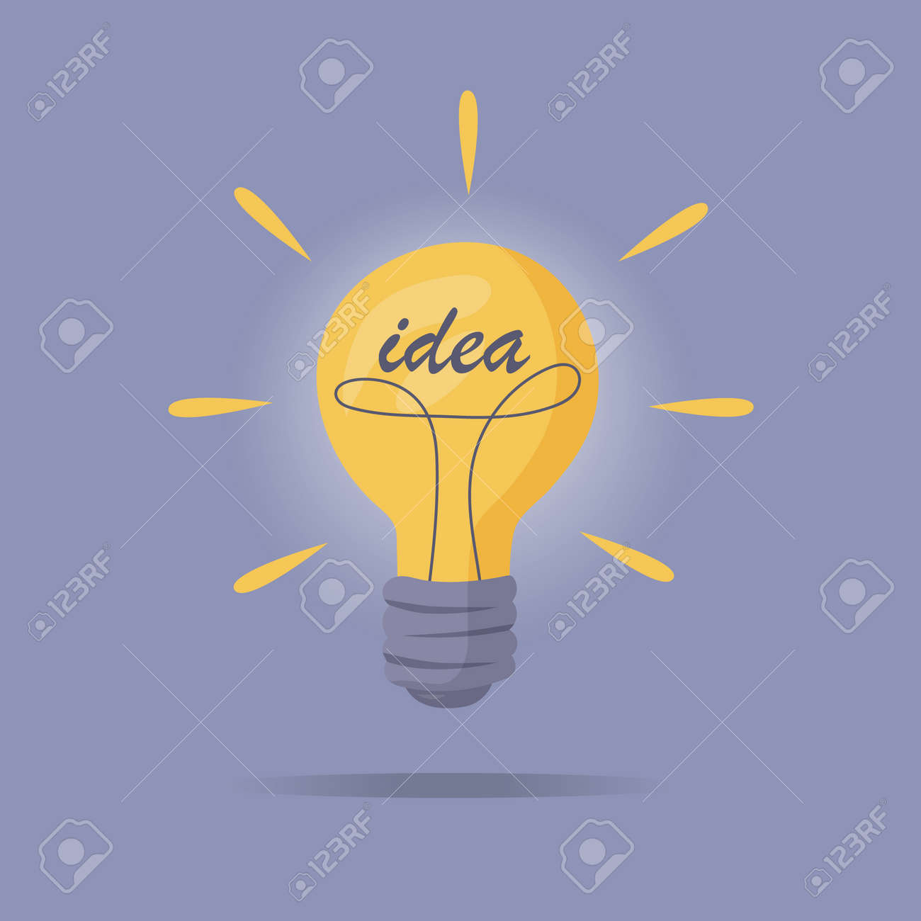 The light bulb is on. Vector illustration of incandescent lamp. The concept of creative and unique new idea, innovation. - 158087007 The light bulb is on. Vector illustration of incandescent lamp. The concept of creative and unique new idea, innovation. - 158087007