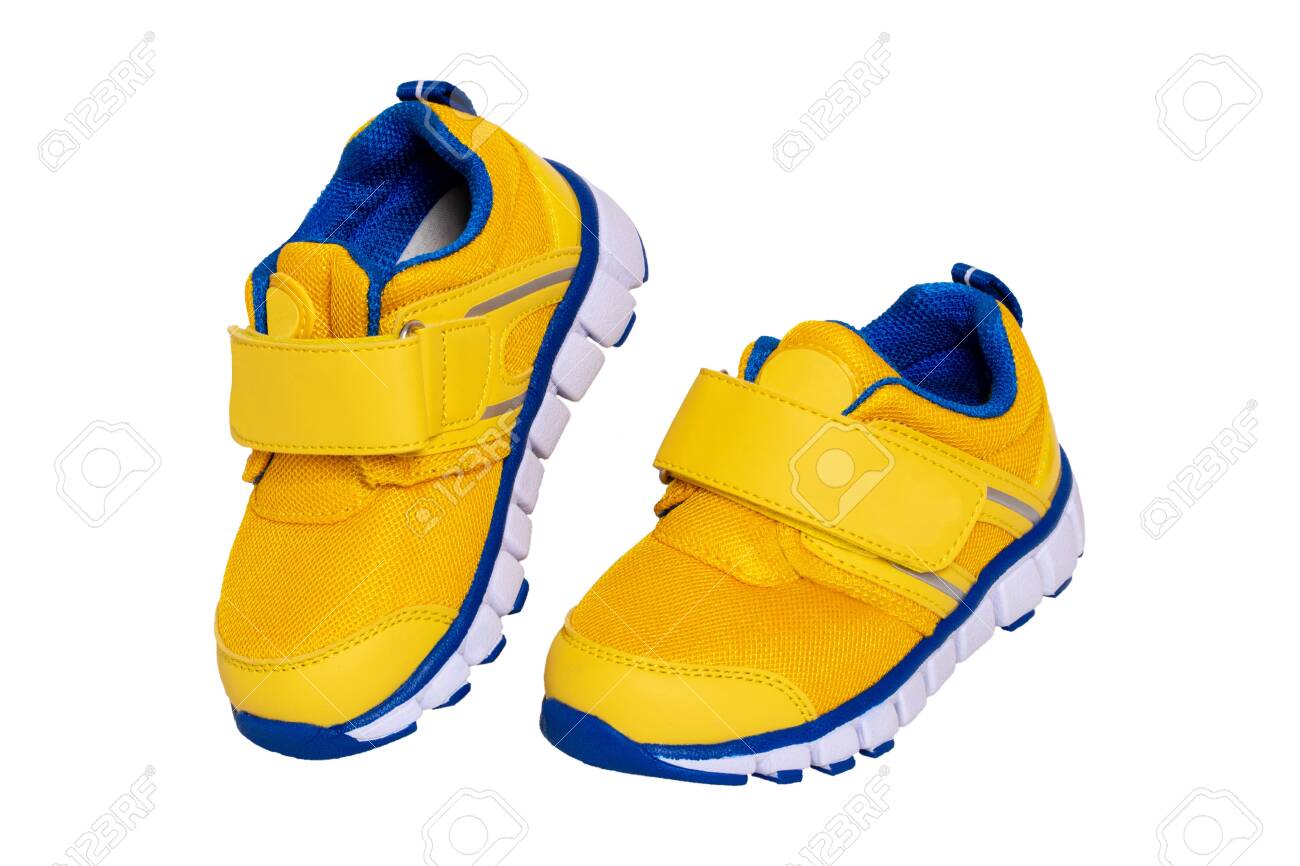 baby blue and yellow shoes