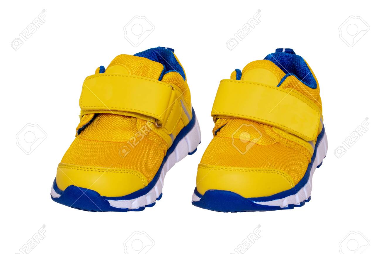 baby blue and yellow shoes