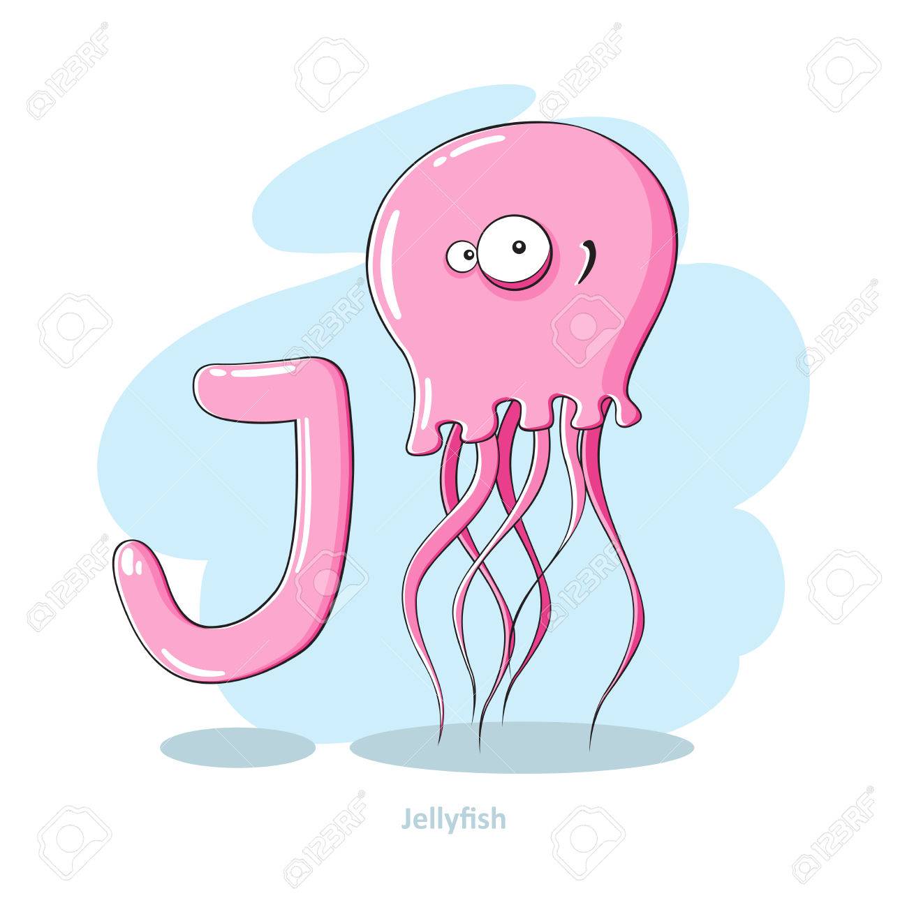 アルファベット 変クラ ゲと J の文字を漫画します のイラスト素材 ベクタ Image