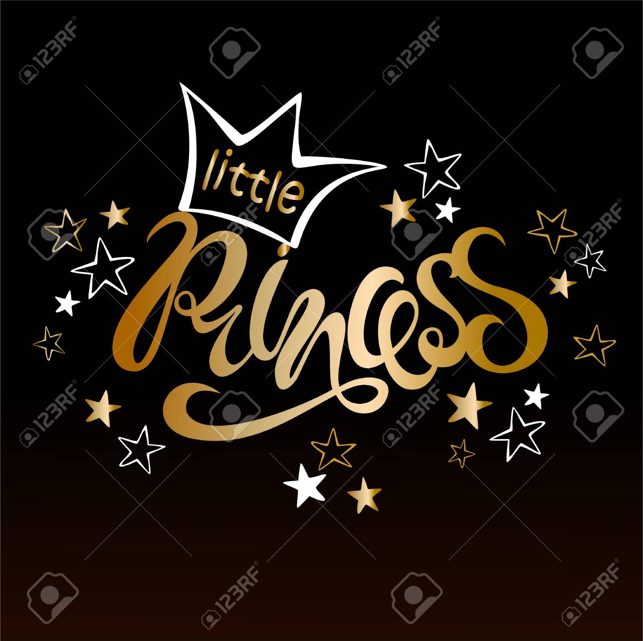 little princess lettering design for printing vector black princess printing