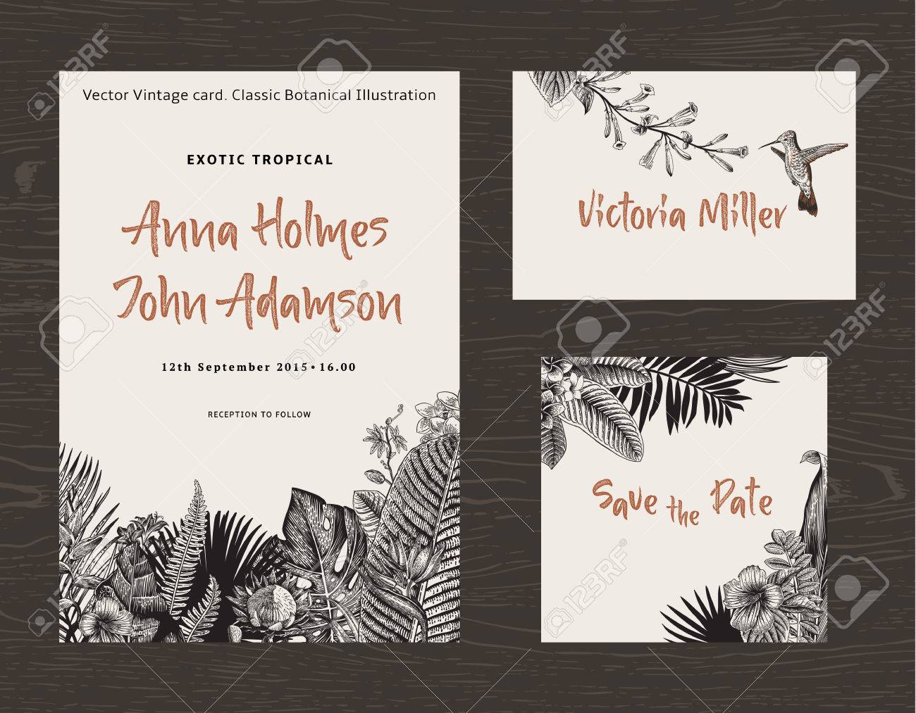 set wedding printing the invitation guest card save the date