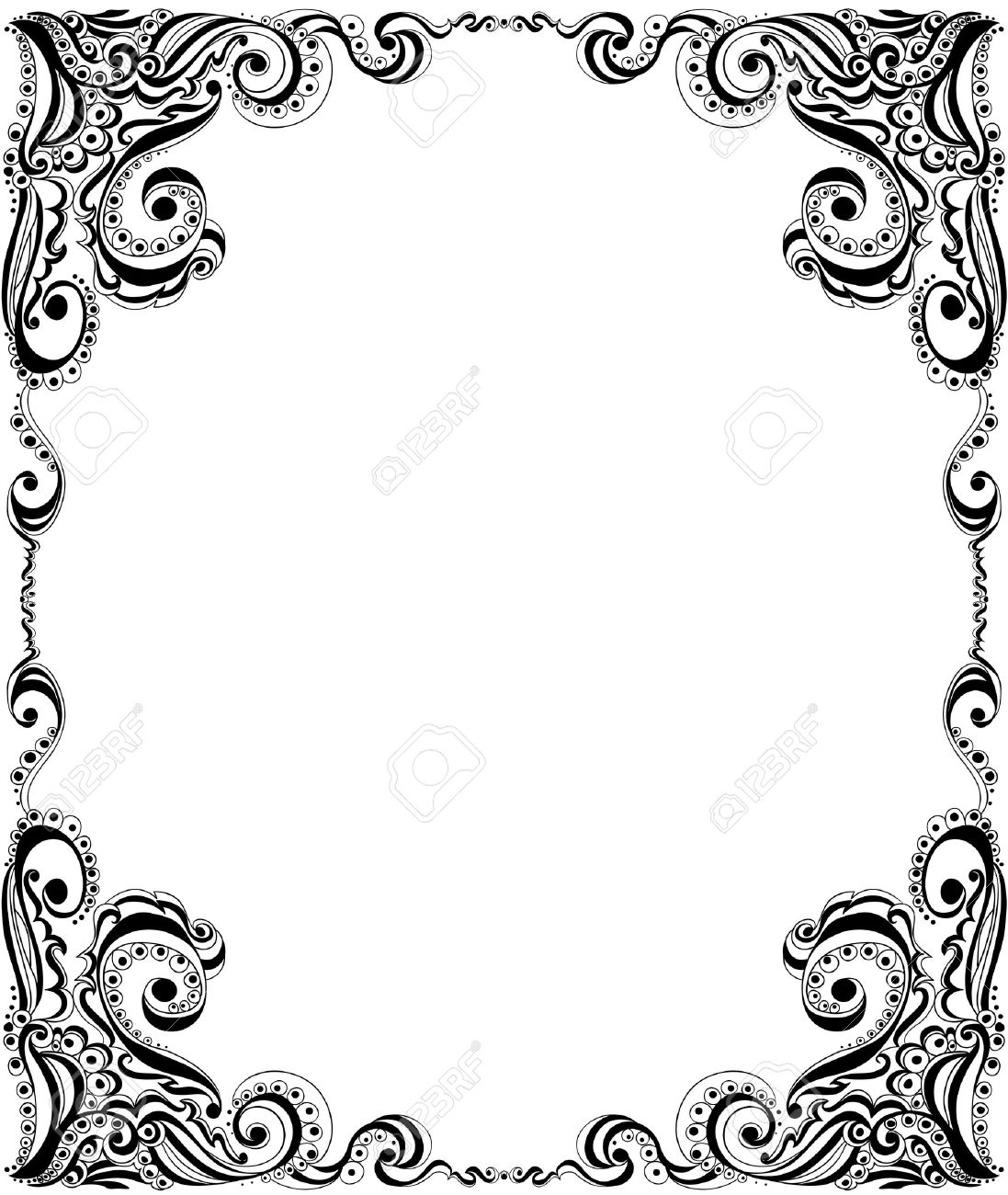 abstract floral pattern template frame design for card royalty free card frame design