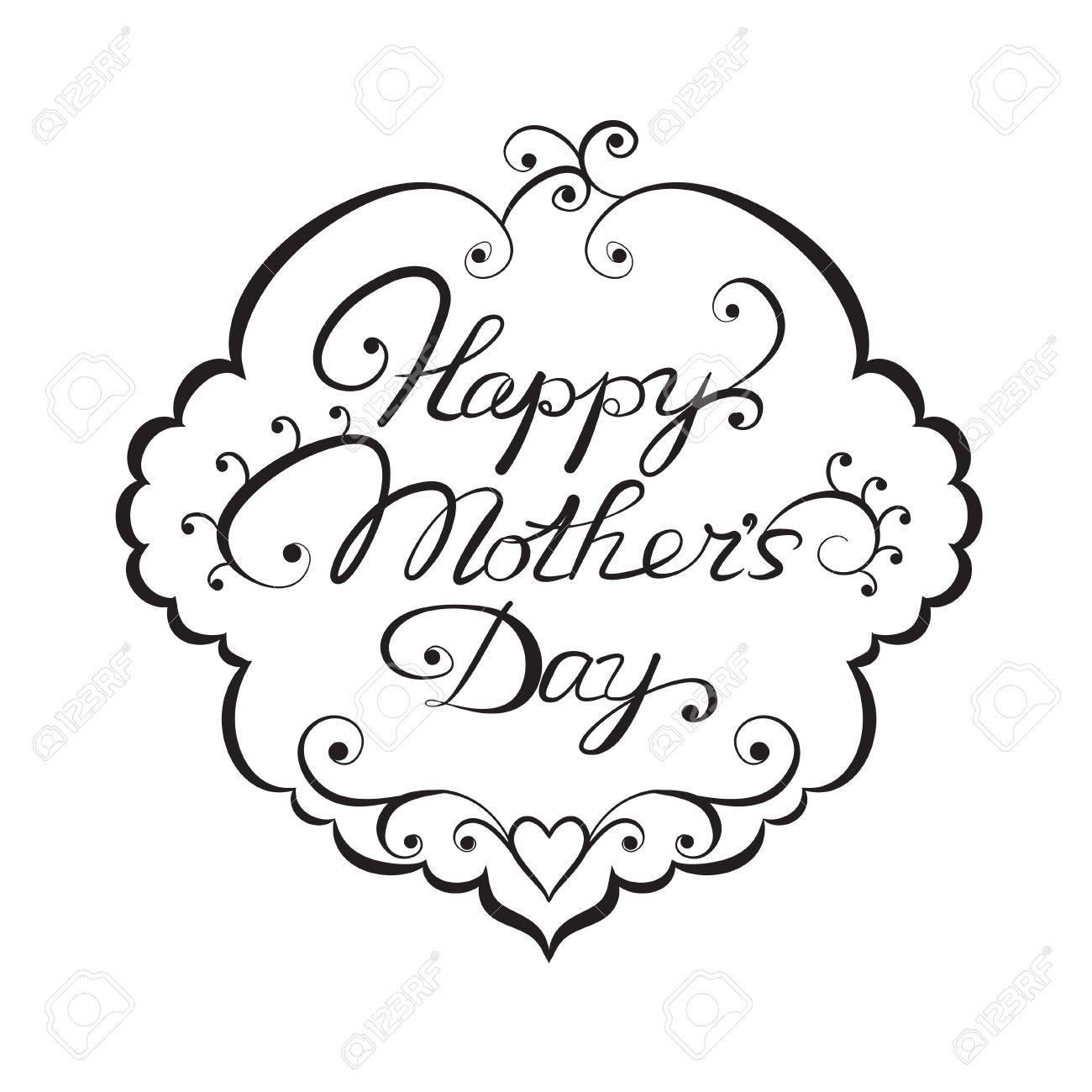 華やかなレタリング S 幸せな母の日 のイラスト素材 ベクタ Image 19021034