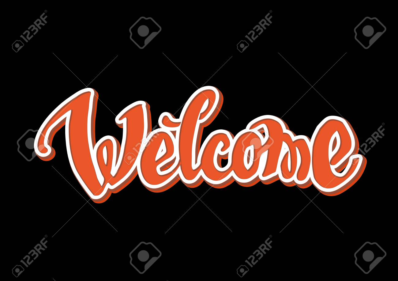 mano dibujado letras de bienvenida para su diseño letras de bienvenida