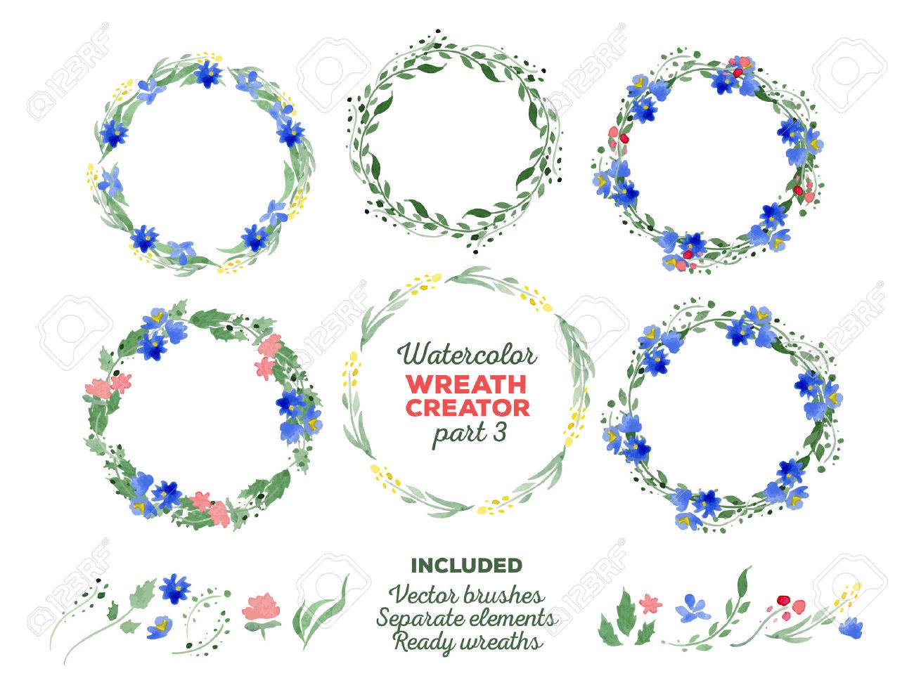 水彩の花輪と花輪のカスタムを作成するため別花要素をベクトルします すぐに使えるイラストレーター ブラシに含まれています 結婚式招待状 母の日カード ページ装飾に最適です のイラスト素材 ベクタ Image 水彩の花輪と花輪のカスタムを作成するため別花要素をベクトルします すぐに使えるイラストレーター ブラシに含まれています 結婚式招待状 母の日カード ページ装飾に最適です のイラスト素材 ベクタ Image