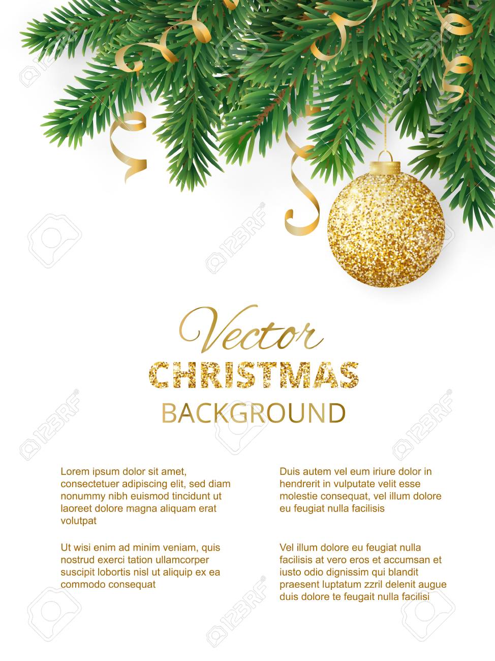 vector christmas tree branches and ornaments page layout design christmas tree flyer