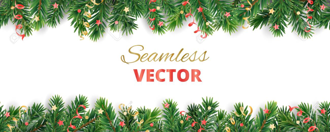 Seamless Vector Decoration Isolated On White Tree