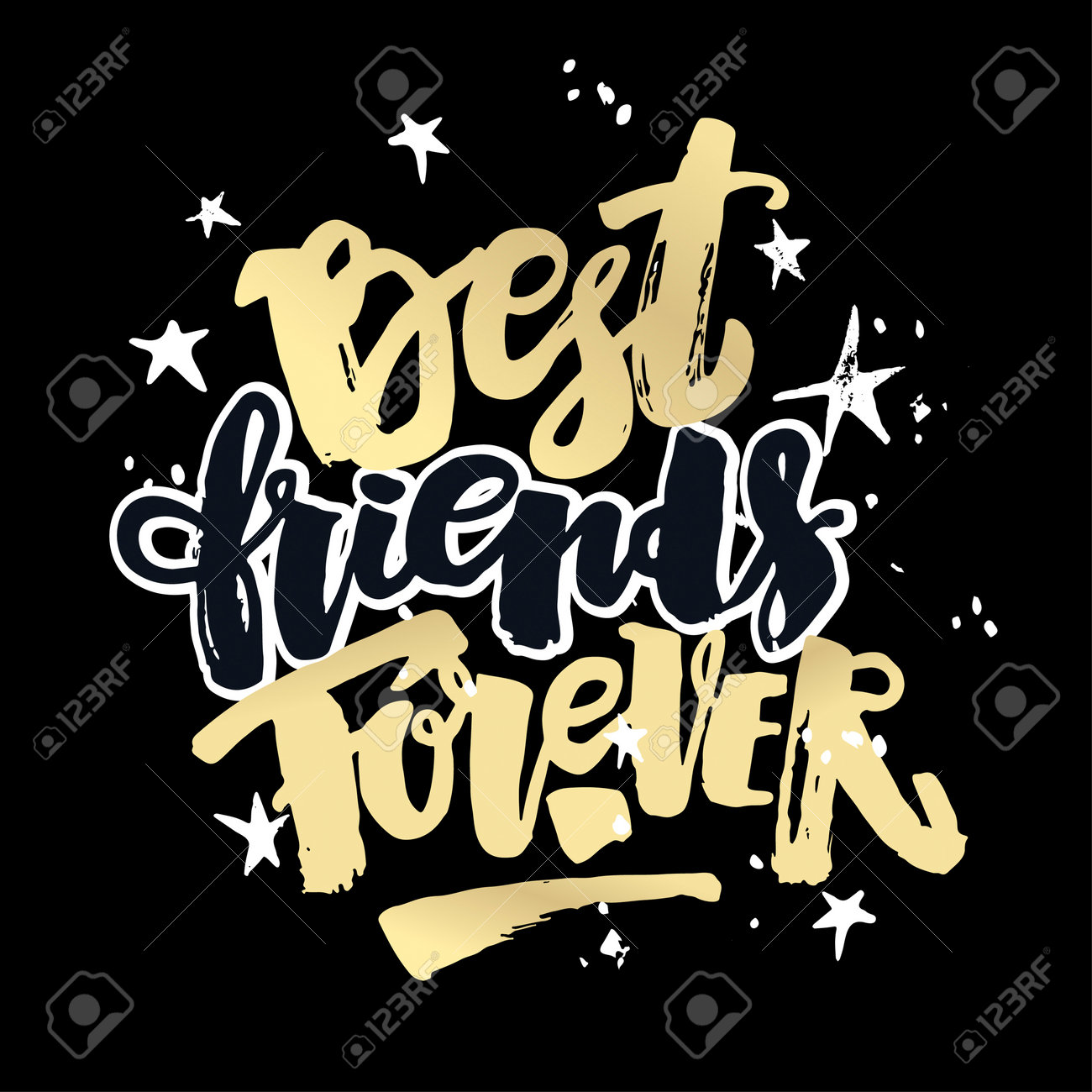 best friends forever lettering motivation poster ink artistic