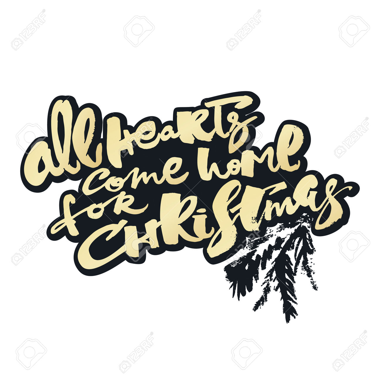 all hearts come home for christmas hand lettering artistic design