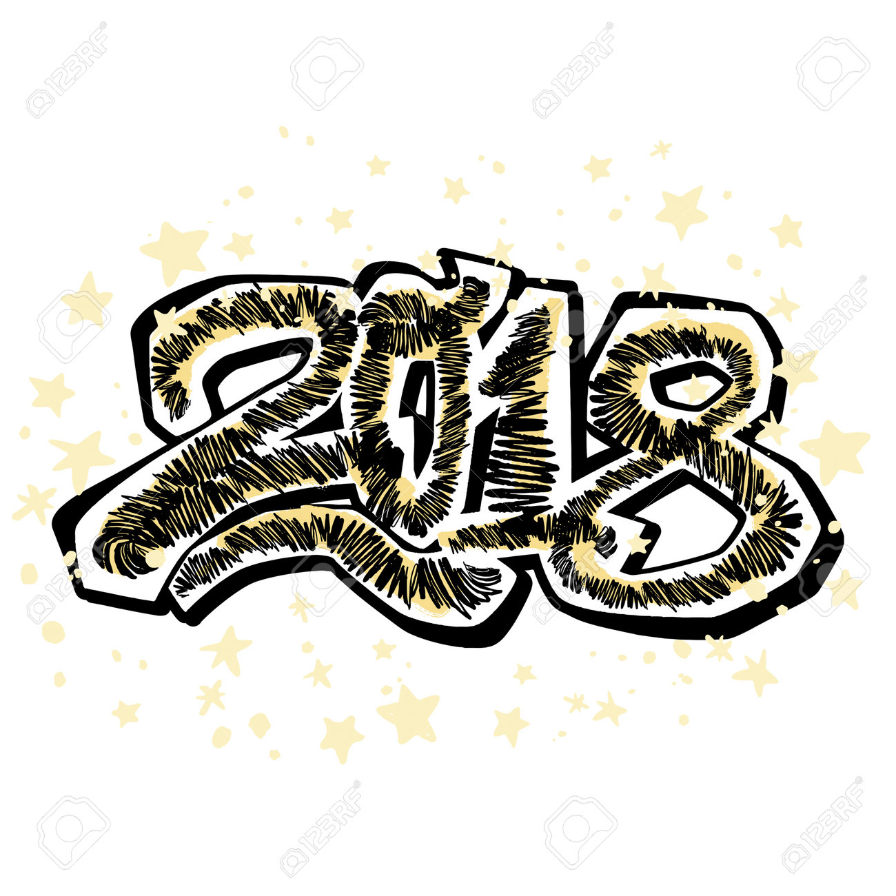 2018 Happy New Year Vector Illustrationdesign In Graffity Urban