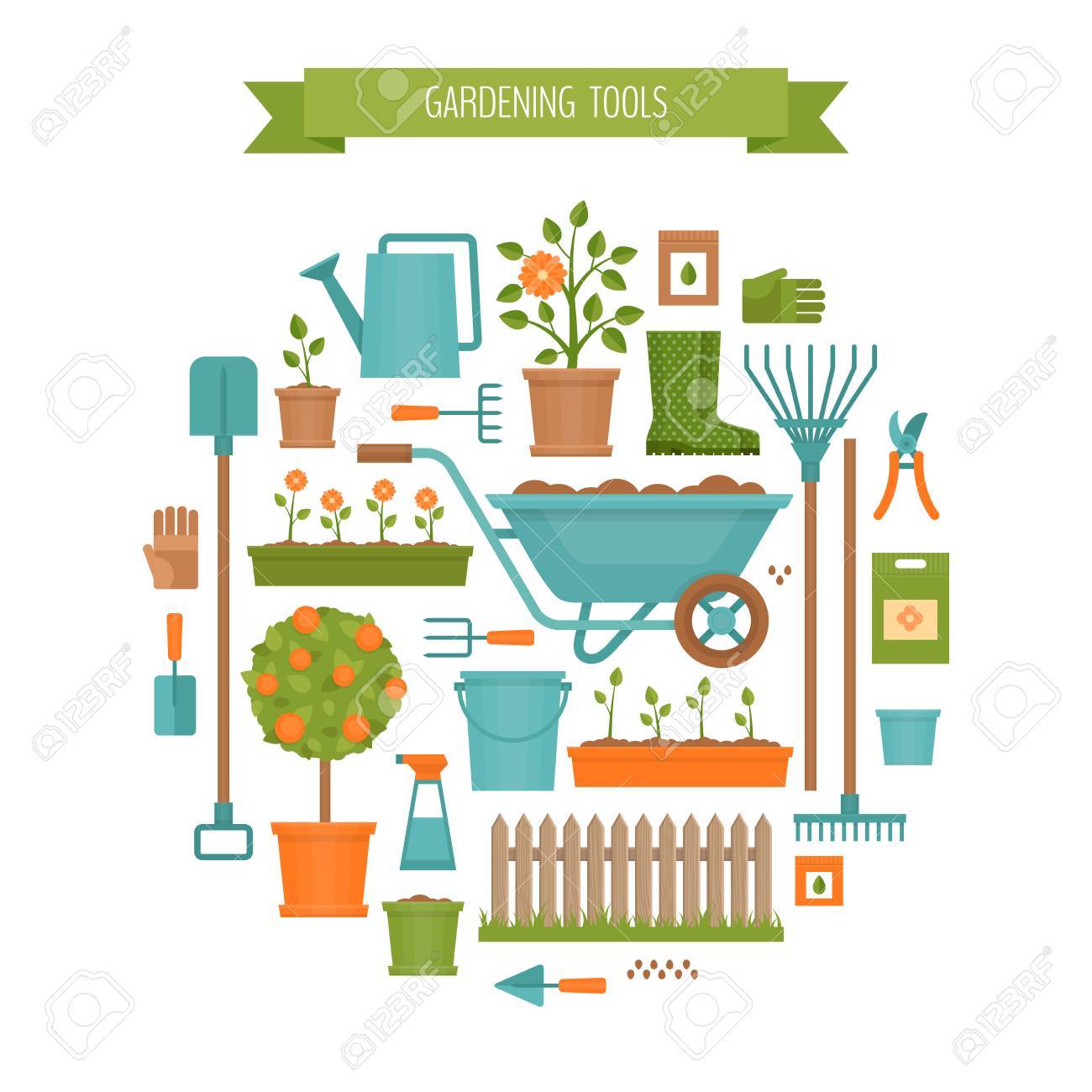ガーデニング ガーデン ツール フラットなスタイル ベクトル イラスト のイラスト素材 ベクタ Image 8746