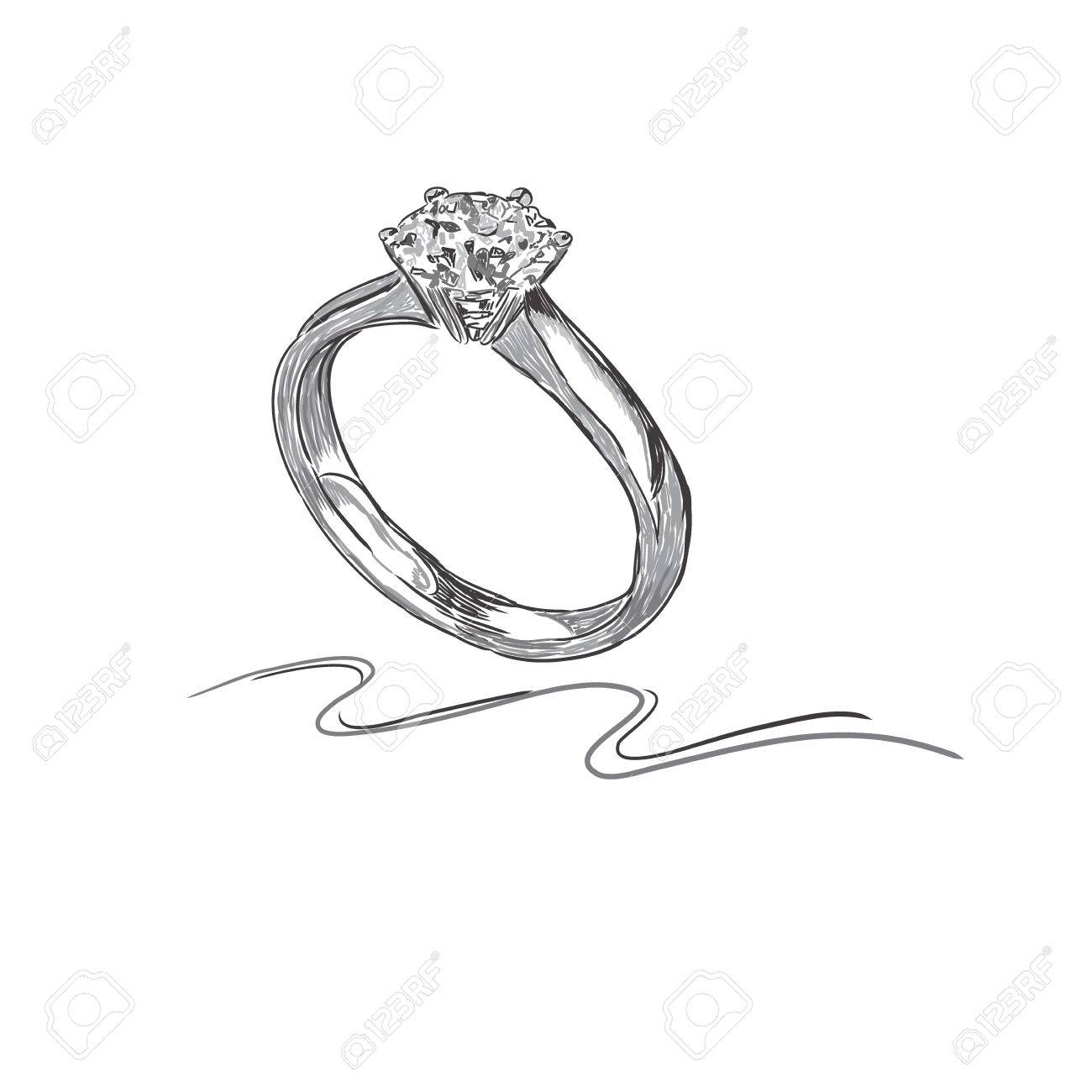 Wedding Ring Sketch Vector Illustration Royalty Free Cliparts Vectors And Stock Illustration Image