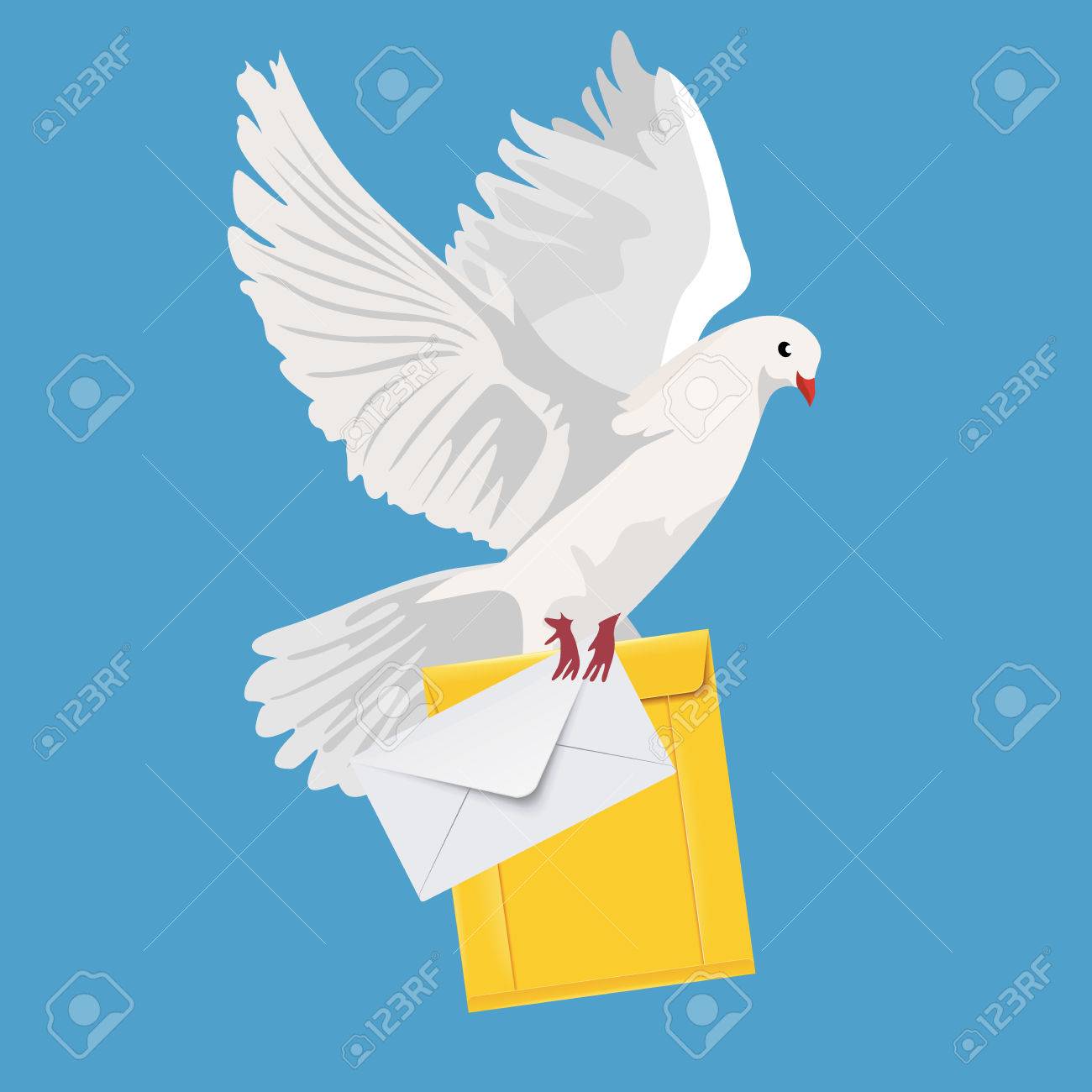 郵便鳩 鳩 ベクトル イラストのイラスト素材 ベクタ Image