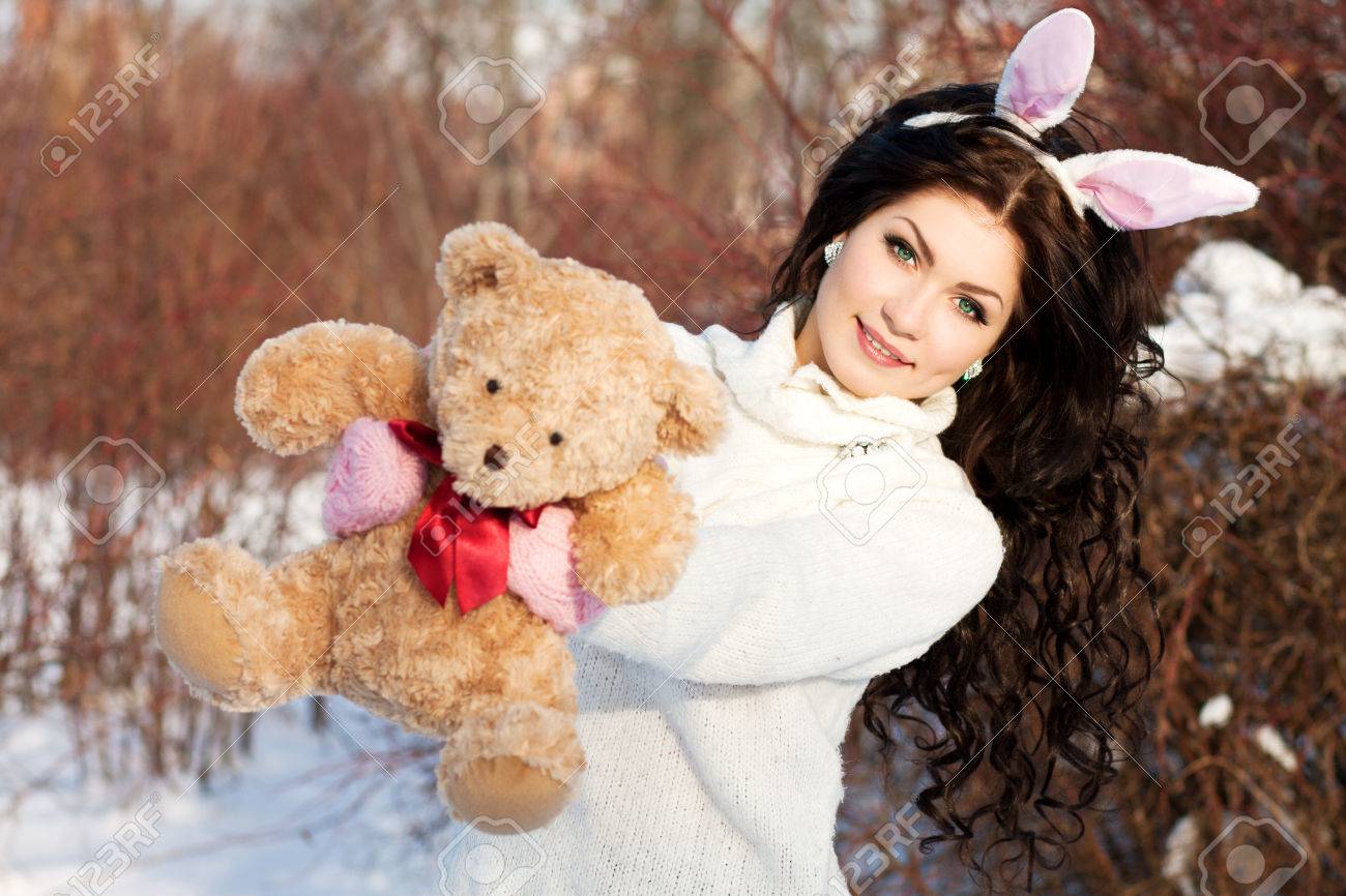 teddy bear with girls