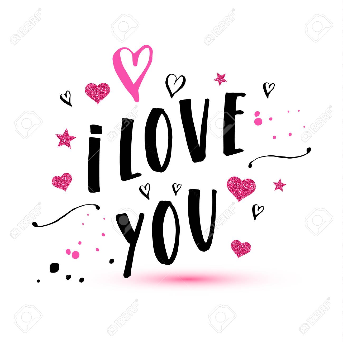 I love you text of valentines day background illustration. - 96524130 I love you text of valentines day background illustration. - 96524130