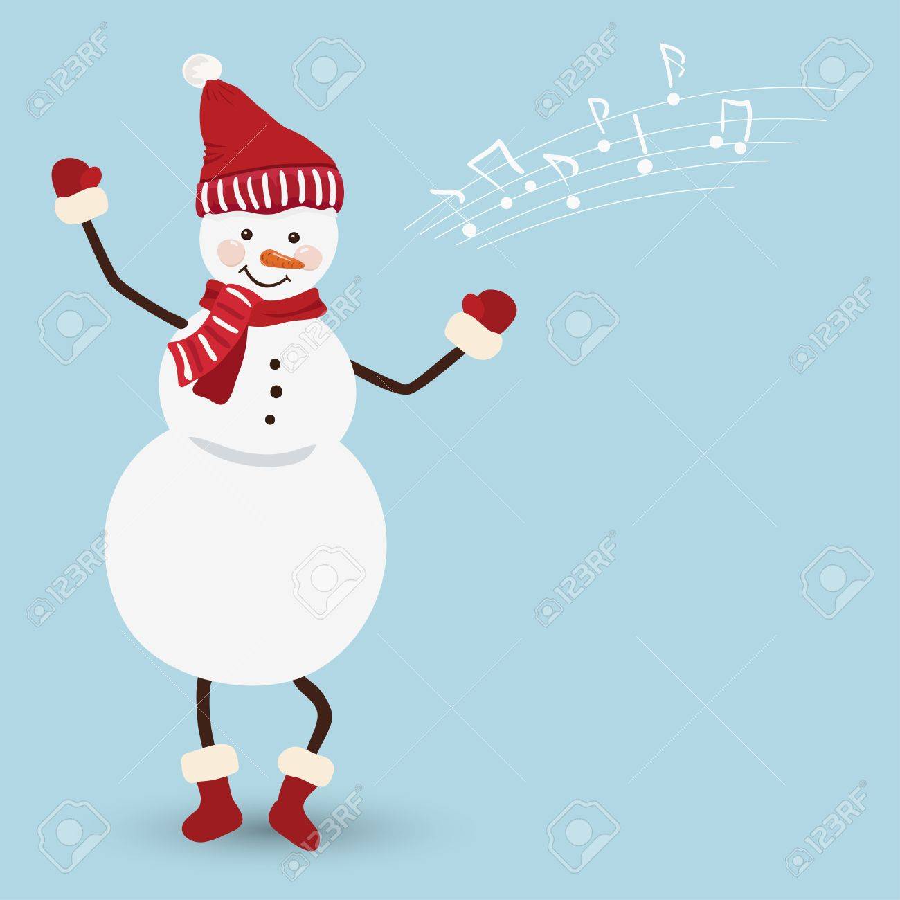 Bonhomme De Neige Dans Une Robe De Danse De Noel Vecteur Clip Art Libres De Droits Vecteurs Et Illustration Image