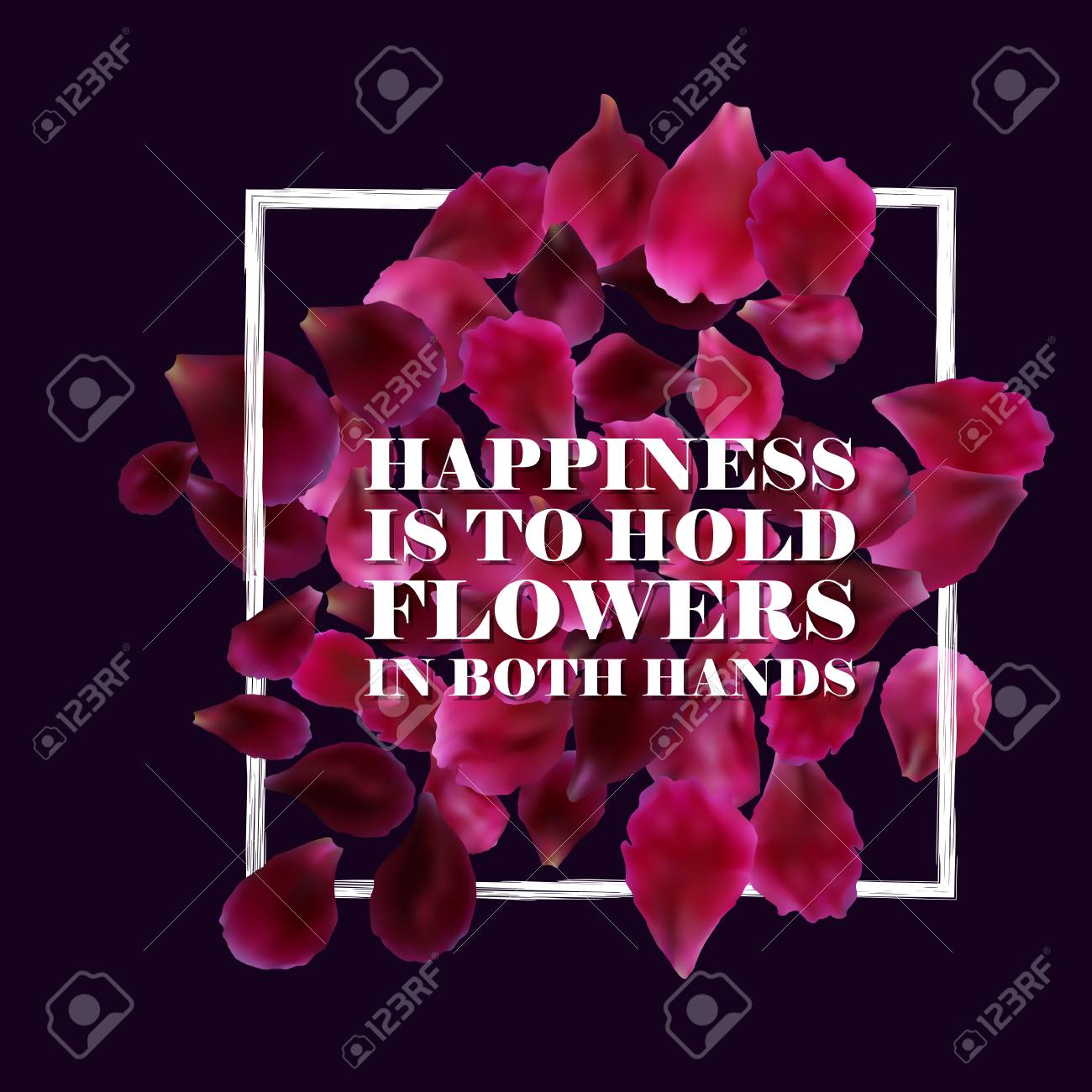 Fond Romantique Avec Petales Typographic Rouge Rose Rose Citation Vector Design Pour Carte De Voeux Affiche Depliant Decoration De La Maison Clip Art Libres De Droits Vecteurs Et Illustration Image