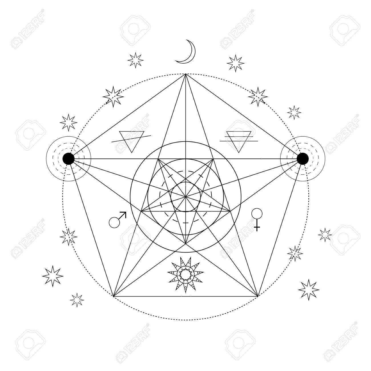 mystical geometry symbol linear
