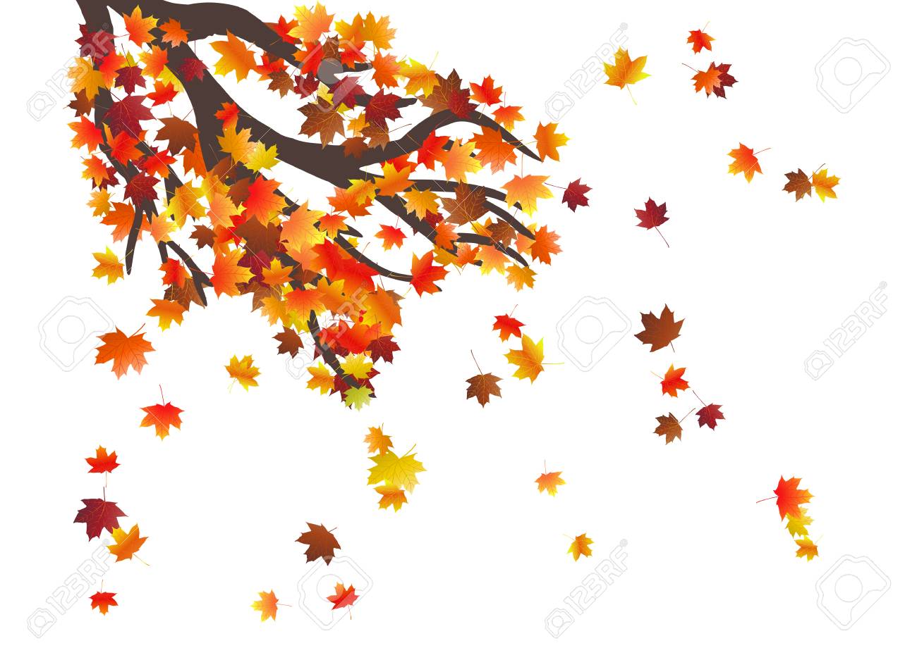 Abstract Autumnal Background With Flying Maple Leaves Fall Season Royalty Free Cliparts Vectors And Stock Illustration Image 85308443