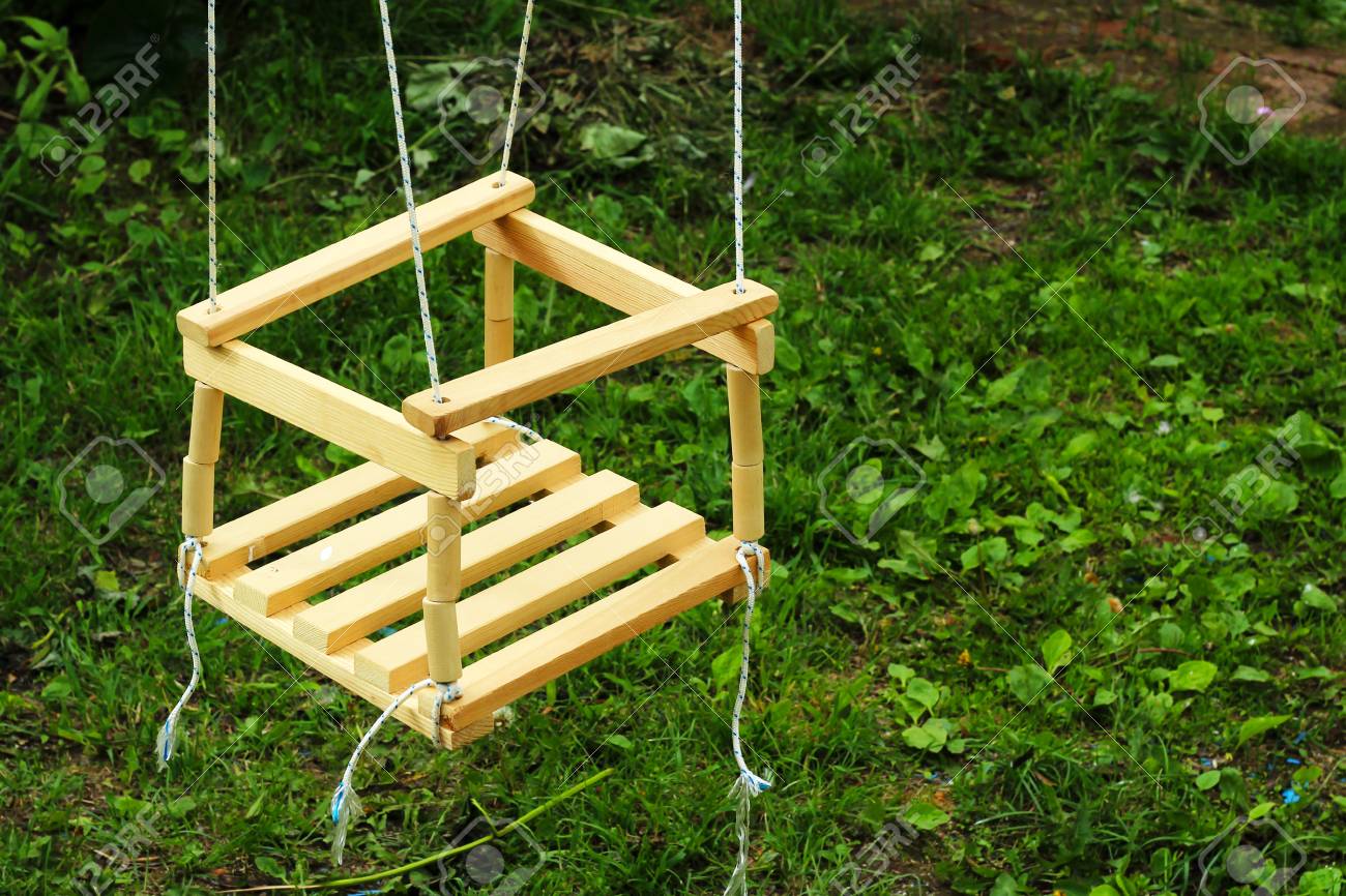 childrens wooden swing